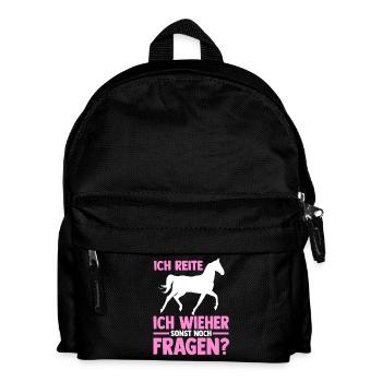 Reiten Pferdeliebhaber Reiterhof Pferde - Kinder Rucksack - Schwarz - Vorne