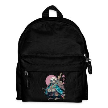 Samouraï paresseux en armure bleue - Sac à dos Enfant - noir - Devant