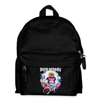Snow Monkey Mädchen Schneeaffe - Kinder Rucksack - Schwarz - Vorne