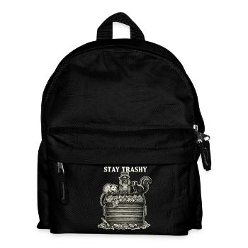 Stay Trashy Raccoon Opossum Skunk - Kids' Backpack - black - Front