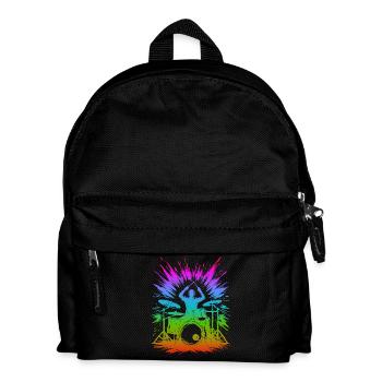 Regenbogentrommel-Splash - Kinder Rucksack - Schwarz - Vorne