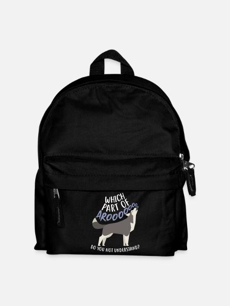 Sibirischer Husky-Hund Arooo - Kinder Rucksack - Schwarz
