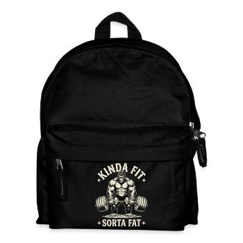 Kinda Fit Sorta Fat Affe Gewichtheben - Kinder Rucksack - Schwarz - Vorne