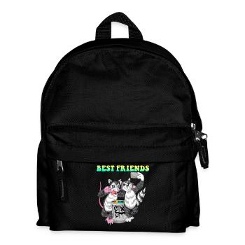 Best Friends Opossum And Raccoon Funny Trash Pals - Kids' Backpack - black - Front