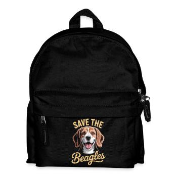 Rettet die Beagles - Kinder Rucksack - Schwarz - Vorne