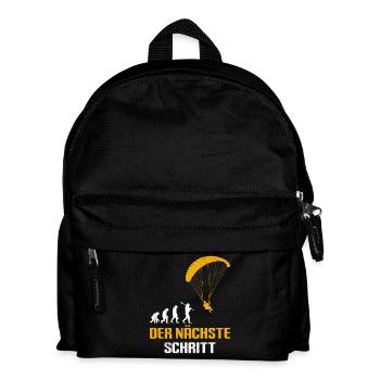 Paraglider Geschenk DER NÄCHSTE SCHRITT - Kinder Rucksack - Schwarz - Vorne