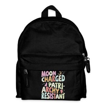 Moon charged, patriarchy resistant - pastel - Kids' Backpack - black - Front