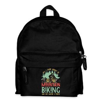 MTB Dad Spruch – All I Care About Biking and maybe - Kinder Rucksack - Schwarz - Vorne