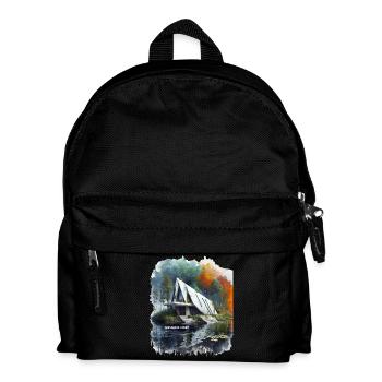 VERLASSENER LUXUS – Moderne A-Frame-Ruinen-Skizze - Kinder Rucksack - Schwarz - Vorne