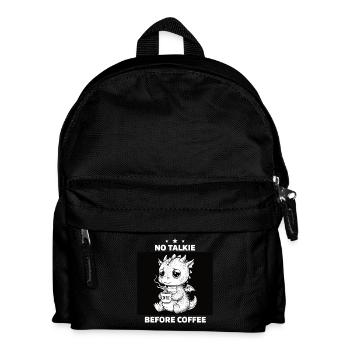No Conversation Before Coffee Lover Dragon - Kids' Backpack - black - Front