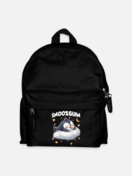 Snoozguin Pinguin Pyjama Morgenmuffel Langschläfer - Kinder Rucksack - Schwarz