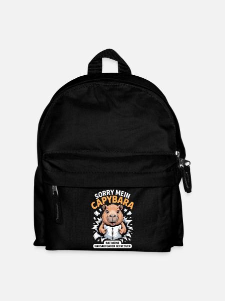 Capybara Hausaufgaben - Kinder Rucksack - Schwarz