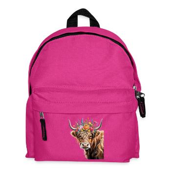 Scottish Highland cattle - Kids' Backpack - fuchsia - Front