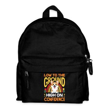 Kurze Beine, Große Einstellung, Corgi - Kinder Rucksack - Schwarz - Vorne
