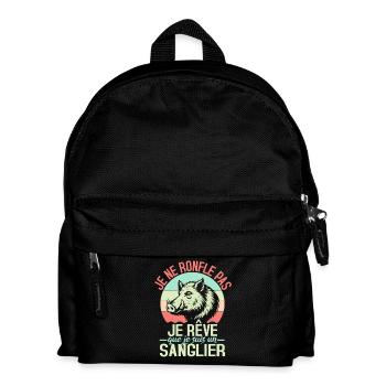 Je Ne Ronfle Pas Je Rêve Que Je Suis Un Sanglier - Sac à dos Enfant - noir - Devant