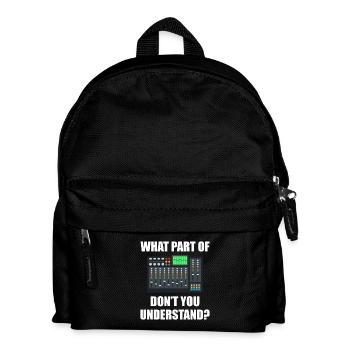What part of Tontechniker Toningenieur - Kinder Rucksack - Schwarz - Vorne