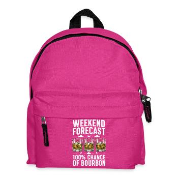 Weekend Forecast Bourbon Humor Design - Kinder Rucksack - Fuchsia - Vorne