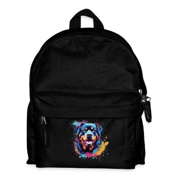 Art éclaboussé coloré du chien rottweiler - Sac à dos Enfant - noir - Devant