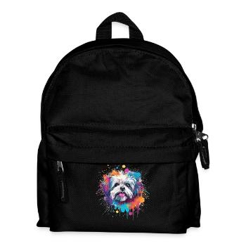 Shih Tzu Dog Splash Art coloré - Sac à dos Enfant - noir - Devant