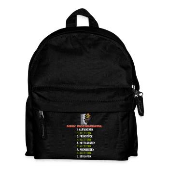 Mein Wochenende: Nur Klettern - Kinder Rucksack - Schwarz - Vorne