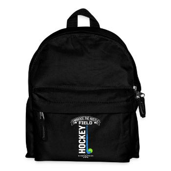 Field Hockey Motivation Hustle Saying - Kids' Backpack - black - Front