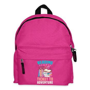 Lesen ist Ticket zur Abenteuerreise - Kinder Rucksack - Fuchsia - Vorne