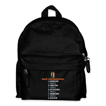 Mein Wochenende: Nur Angeln - Kinder Rucksack - Schwarz - Vorne