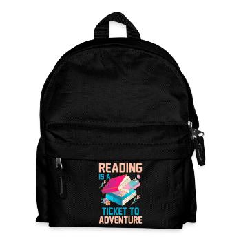Lesen ist Ticket ins Abenteuer - Kinder Rucksack - Schwarz - Vorne