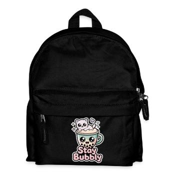 Chemise Stay Pétillante avec Chat – Chemise Bubble Tea - Sac à dos Enfant - noir - Devant