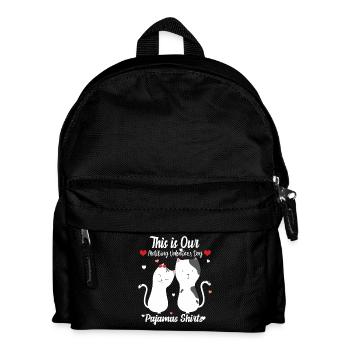 Valentine-Katzen-Pajama-Hemden - Kinder Rucksack - Schwarz - Vorne