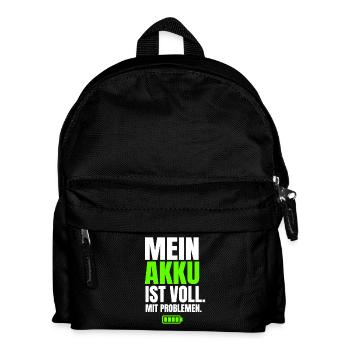 Mein Akku Ist Voll Mit Problemen - Kinder Rucksack - Schwarz - Vorne