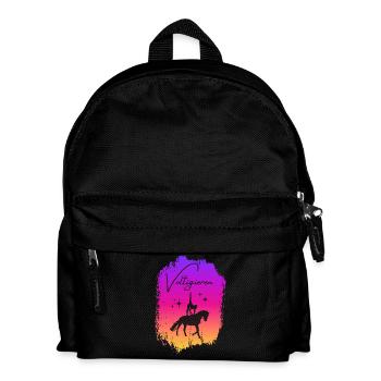 Voltigieren Nadel: Buntes Volti Sport Design - Kinder Rucksack - Schwarz - Vorne