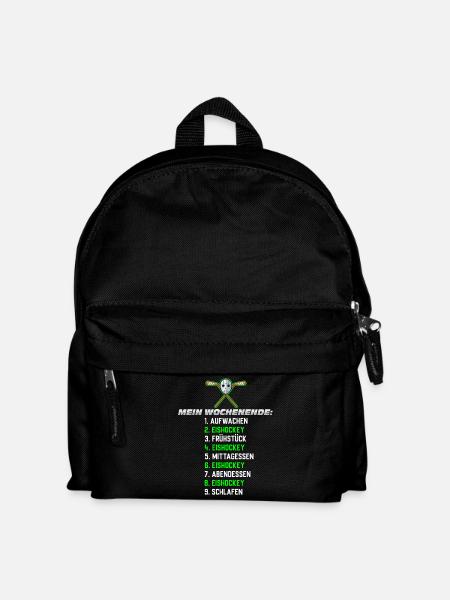 Mein Wochenende: Nur Eishockey - Kinder Rucksack - Schwarz