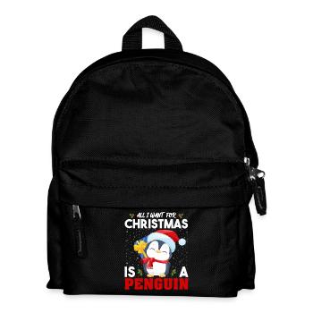 Noël festif du Pingouin - Sac à dos Enfant - noir - Devant