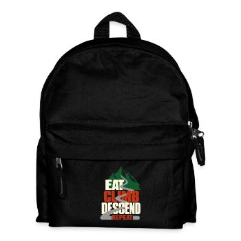 Eat Climb Descend Repeat Road Cycling Mountain Hum - Kids' Backpack - black - Front
