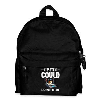 Ich Wette Ich Kann Das Drucken 3D Drucker Katze - Kinder Rucksack - Schwarz - Vorne