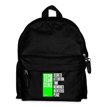 Tech Steals Unplug T-Shirt - Green Gadget Anti Ai - Kids' Backpack - black - Front