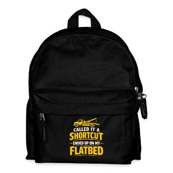 Shortcut to the flatbed | Tow truck - Kids' Backpack - black - Front