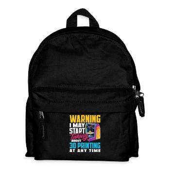 Warnung Könnte Über 3D Druck Sprechen Drucker - Kinder Rucksack - Schwarz - Vorne