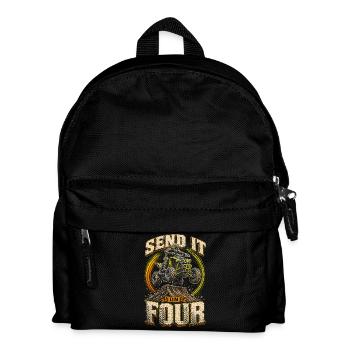 ATV Quad Fahren Quads Quadfahrer Send It On Four - Kinder Rucksack - Schwarz - Vorne