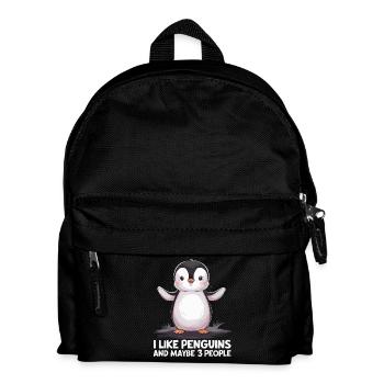 Drôle de Pingouin Dire Imprimer - Sac à dos Enfant - noir - Devant