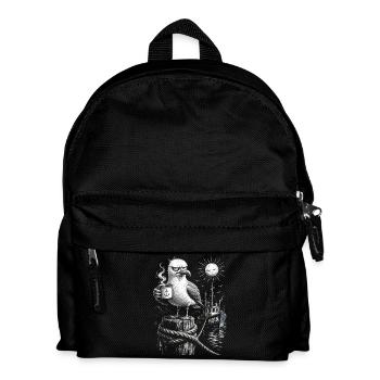 MOIN – Grummeliges Möwe mit Kaffee - Kinder Rucksack - Schwarz - Vorne