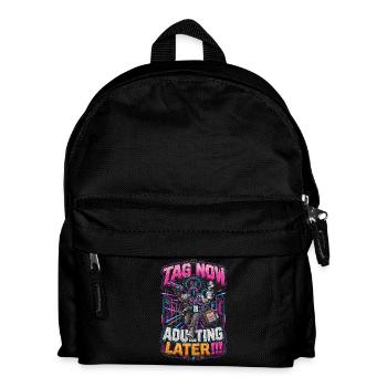 Laser Tag Now Adulting Later - Kids' Backpack - black - Front