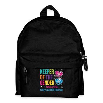 Gender Reveal Keeper Of The Gender Auntie Knows - Kids' Backpack - black - Front