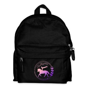 Voltigieren Flanke: Volti Pferdesport Pflichtübung - Kinder Rucksack - Schwarz - Vorne