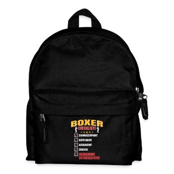 Boxer Checklist – Tough, Diszipliniert & Handsome - Kinder Rucksack - Schwarz - Vorne