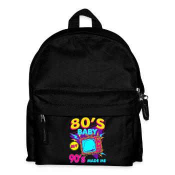 80er90er Neon TV Retro - Kinder Rucksack - Schwarz - Vorne