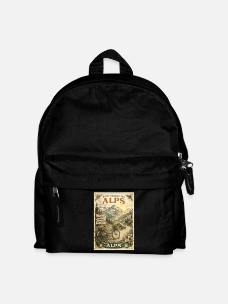 Cycling Through The Swiss Alps Vintage Travel - Kids' Backpack - black