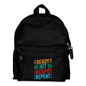 Gambling Fan Ready Hit Jackpot Repeat Casino - Kinder Rucksack - Schwarz - Vorne