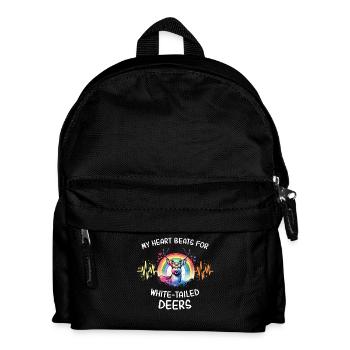 Ligne du cœur du cerf de Virginie - Sac à dos Enfant - noir - Devant